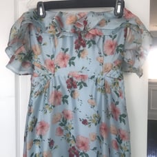 Majorelle floral dress hi-low off shoulder