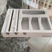 White ziplock bags storage organizer with foil and plastic wrap cutter