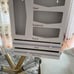 White ziplock bags storage organizer with foil and plastic wrap cutter
