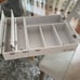 White ziplock bags storage organizer with foil and plastic wrap cutter