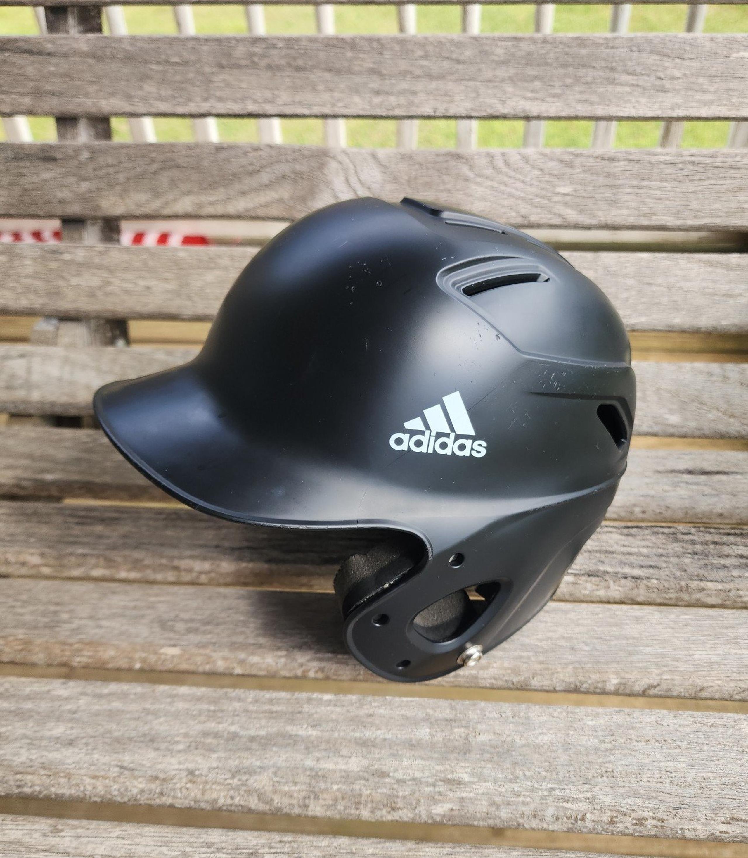Baseball Helmet Adidas Triple Stripe Youth Batting Helmet Black Size  6 - 6 1/2.