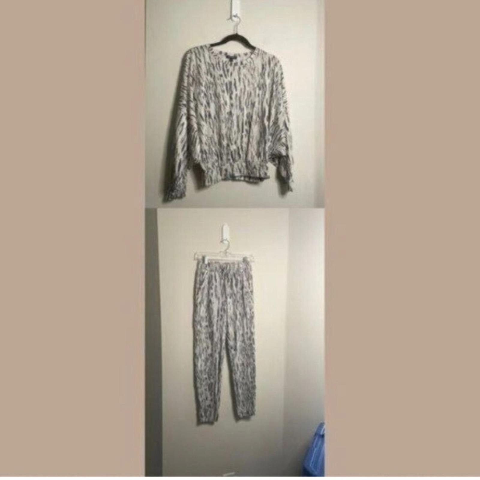 Express Animal Print Sweatshirt Jogger Athleisure Loungewear Set