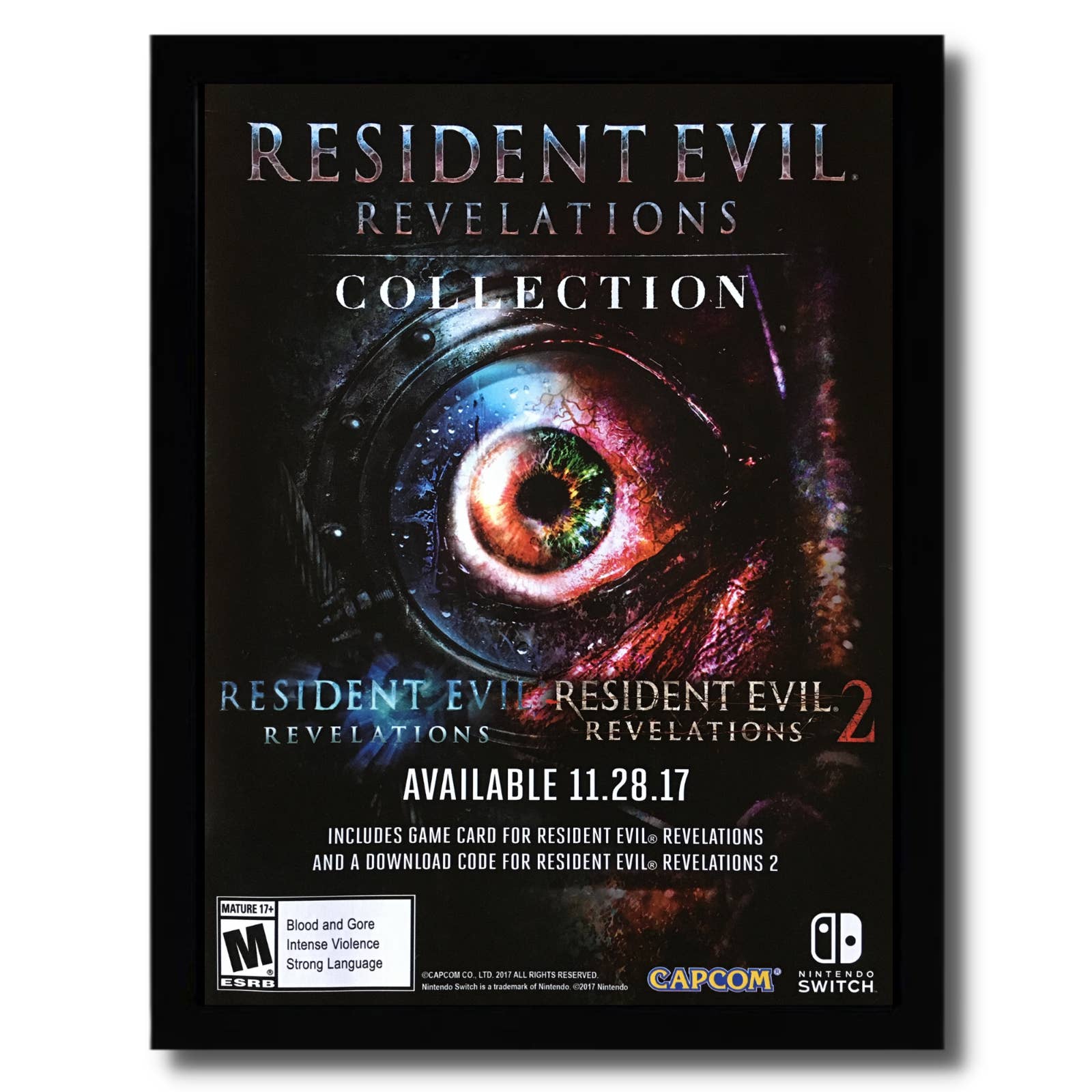 2017 Resident Evil Revelations Collection Framed Print Ad/Poster Nintendo Switch