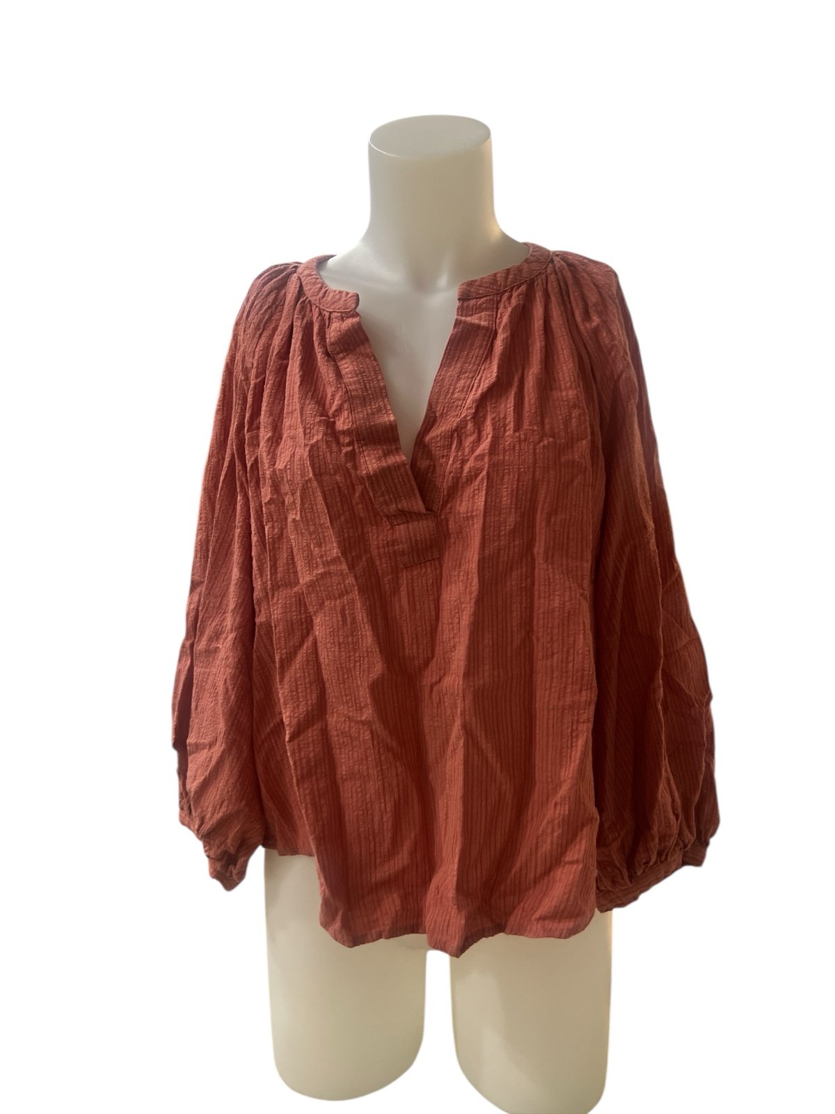 Evereve Puff Sleeve Blouse with Ruched Neckline
