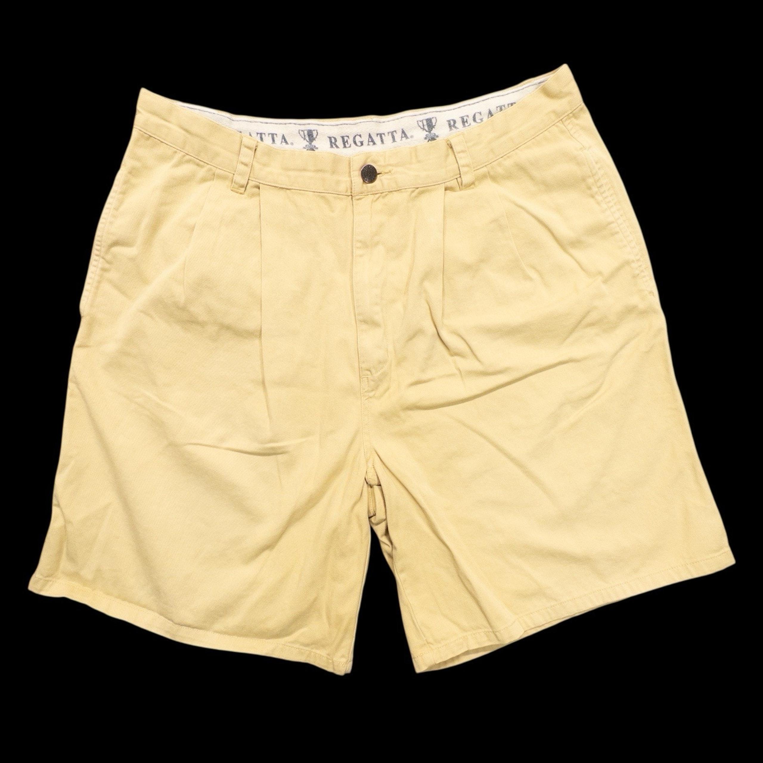 Regatta Denim Shorts Mens Sz 36 Cotton Yellow Pockets Resort Vacation