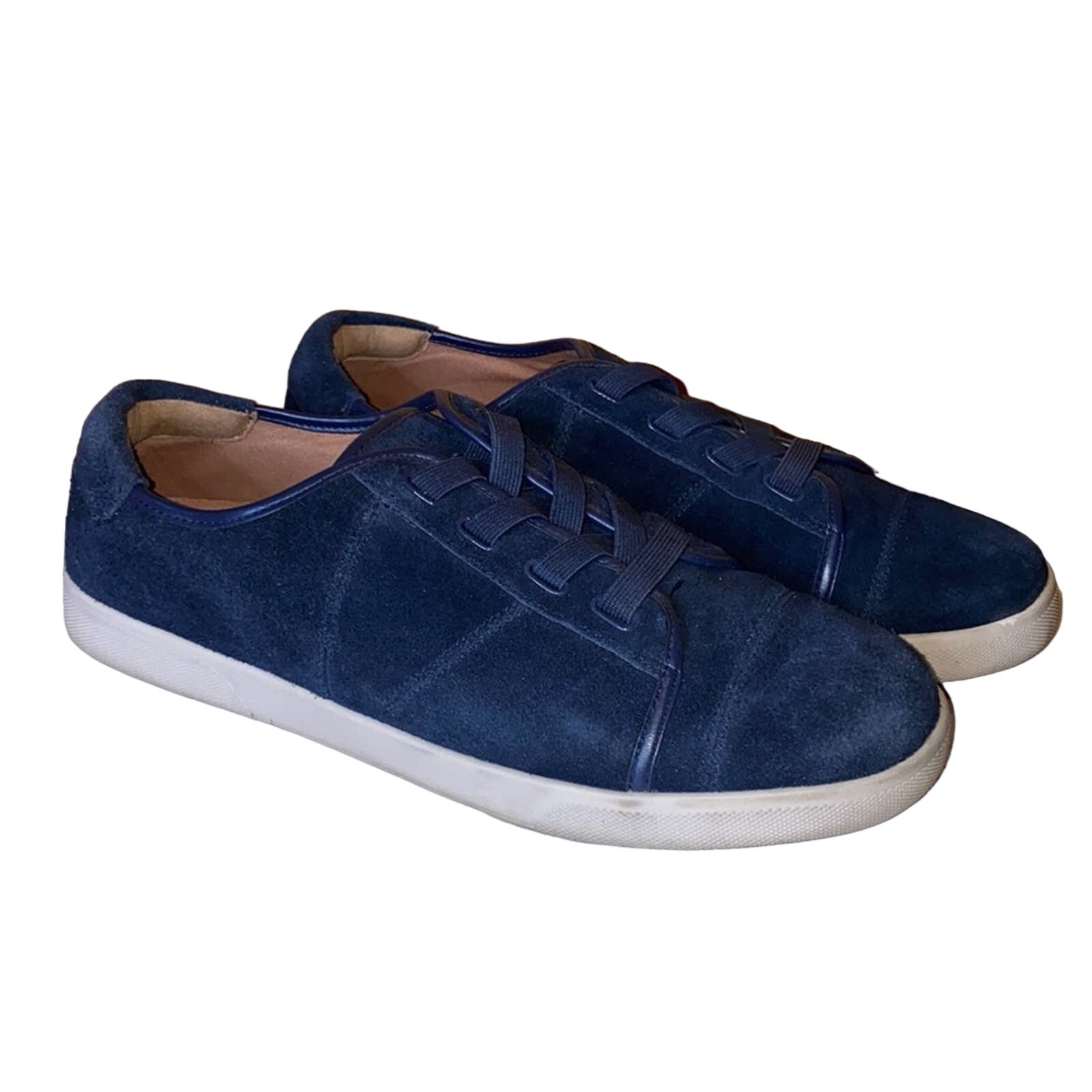 Vionic Navy Blue Jean Suede Lace Up Sneakers Size 11