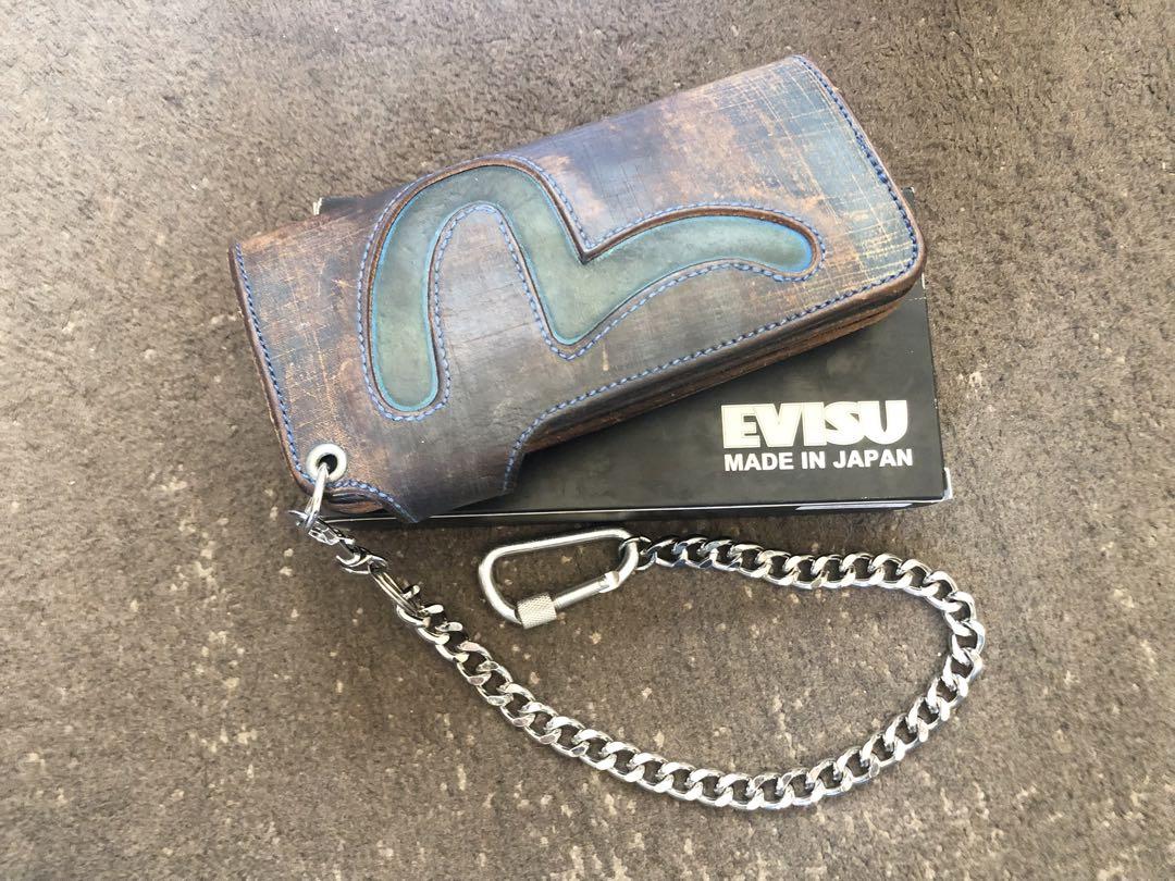 Evisu Long Wallet with Wallet Chain