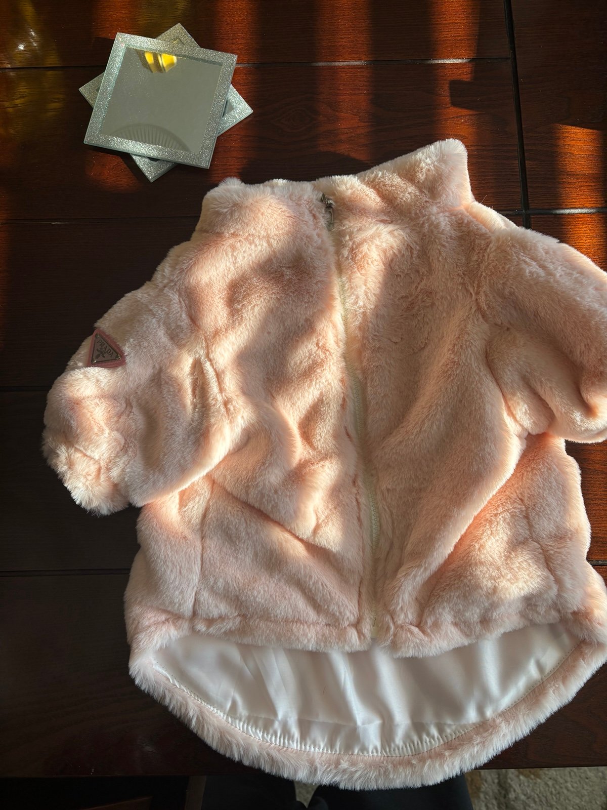 Pale pink dog coat