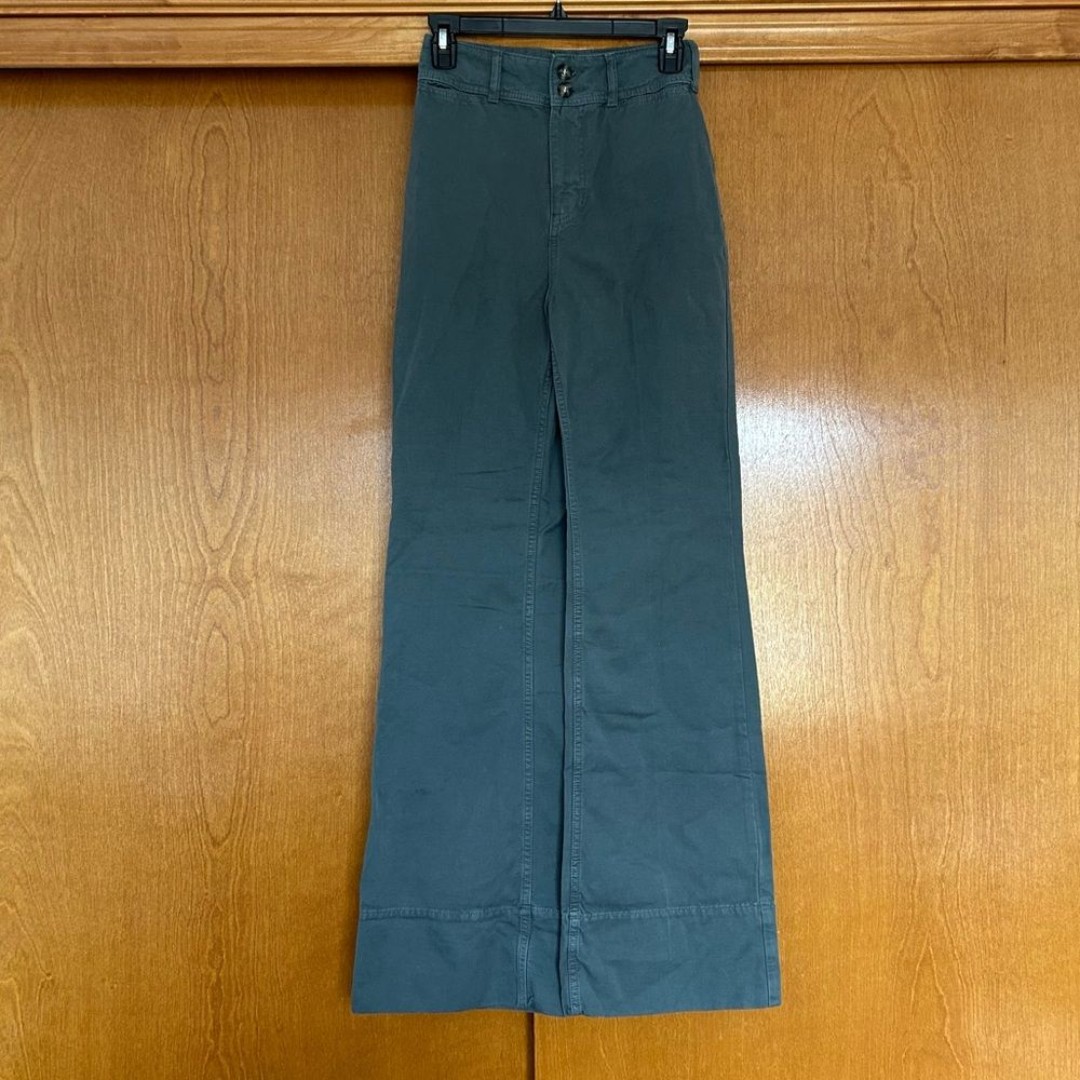 Free People High Rise Wide Leg Cotton Pants Grey Size 26