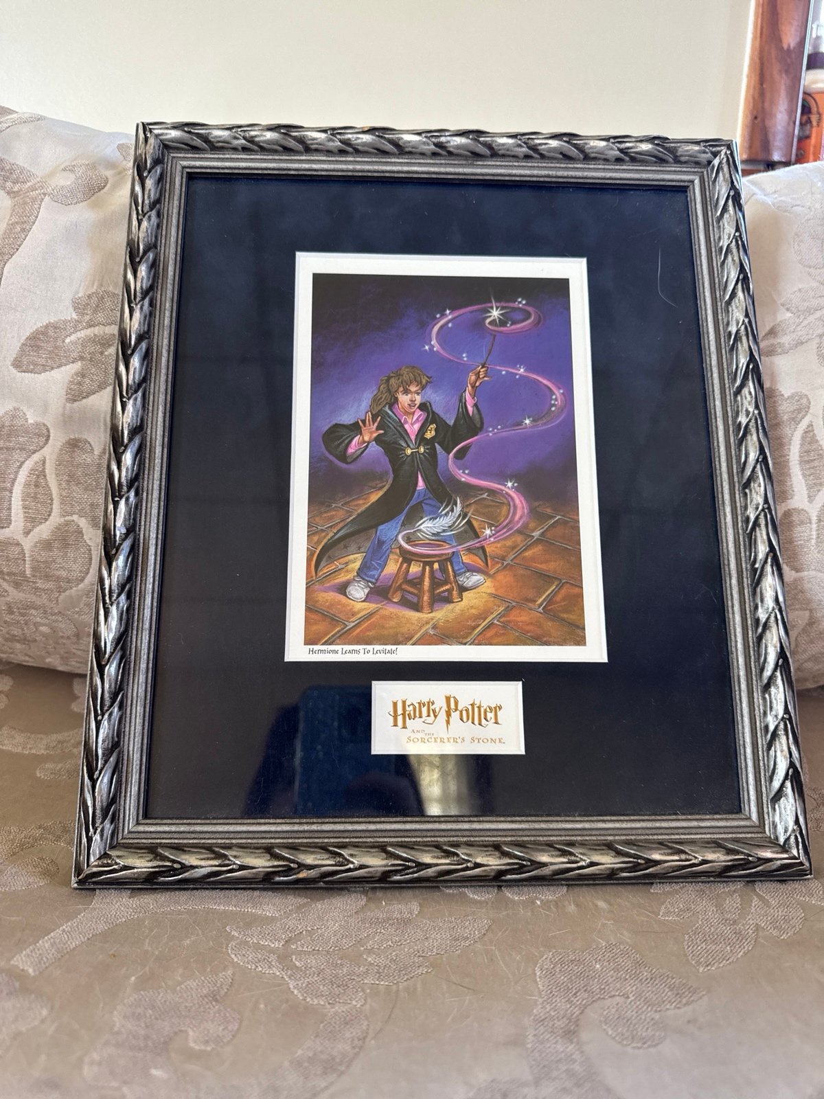 Hermione learns to levitate framed art from 2000