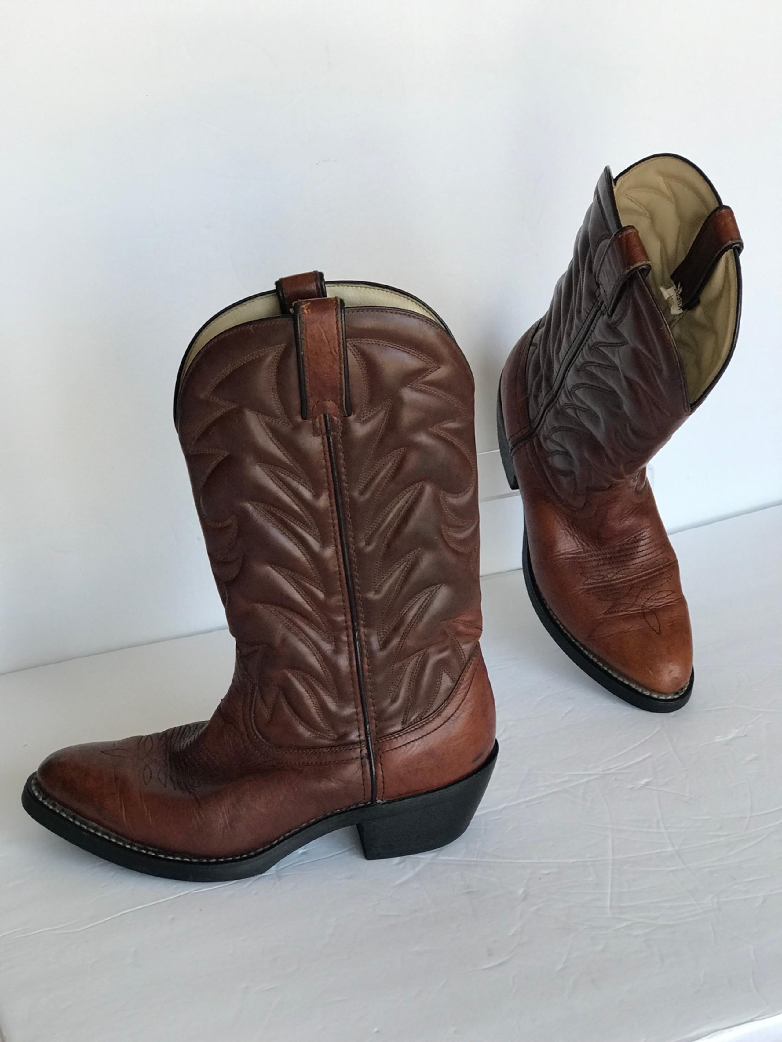Durango Brown Leather Classic Truck'n TR674 Cowboy Pull-On Boots Men's size 7