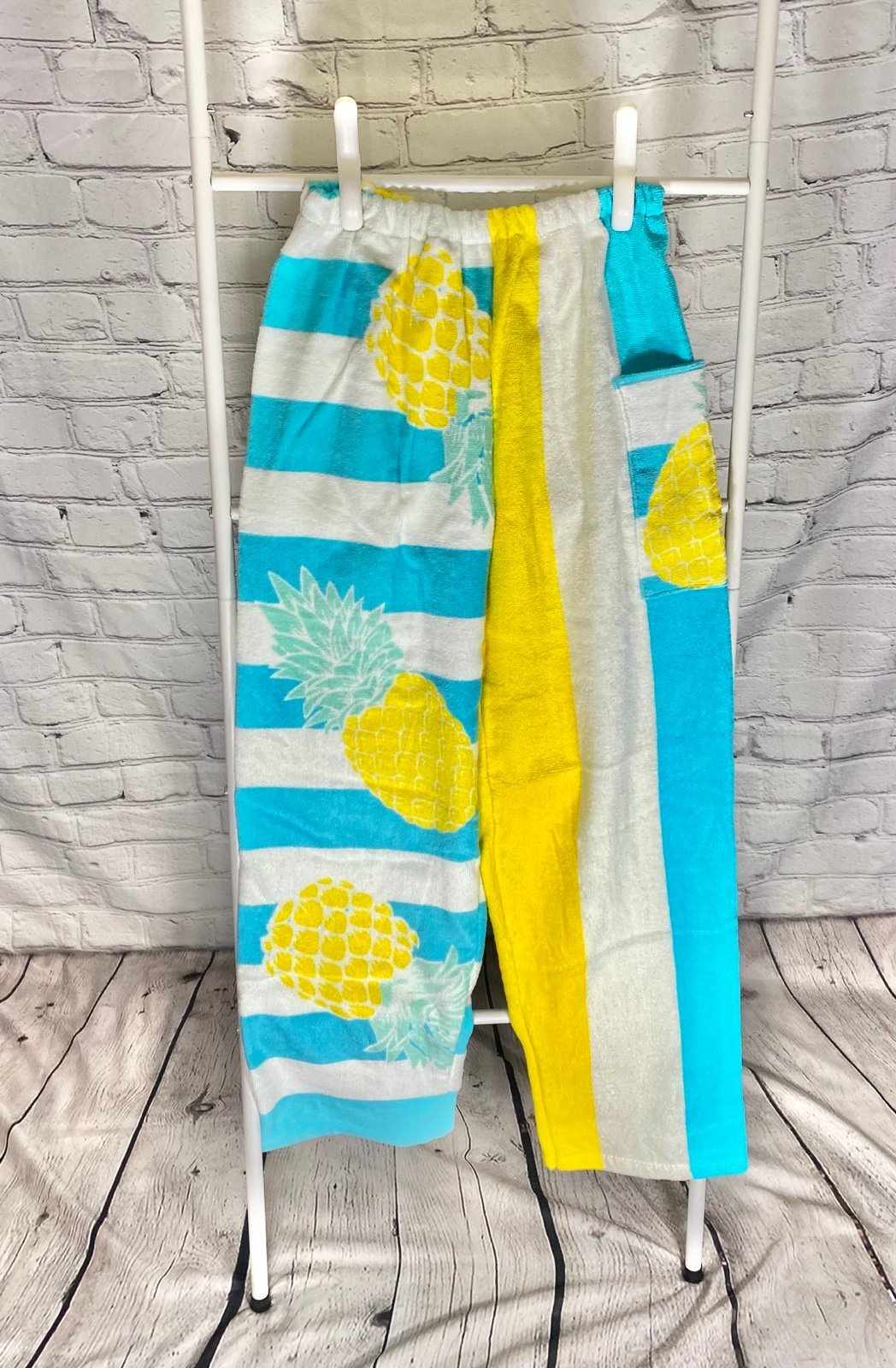 Towel pants pineapples and stripes