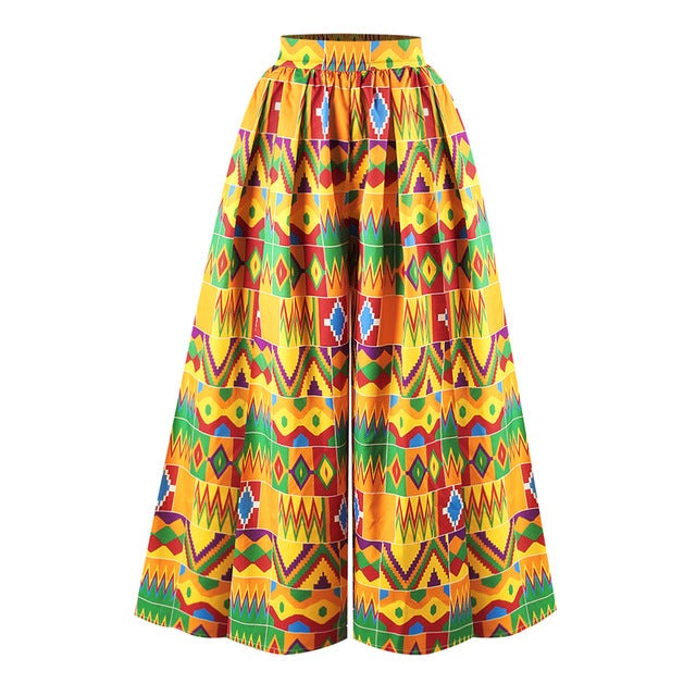 African News Ladies Clothes Dashiki Print Trousers Wide XXS