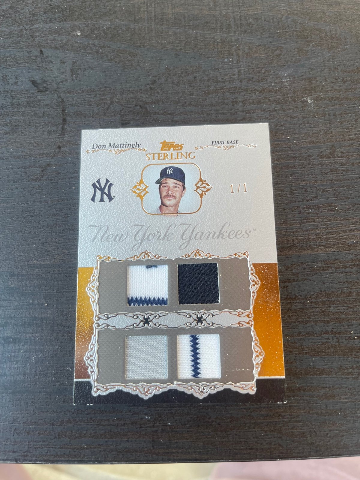 1/1 don mattingly game used quad patch very rare