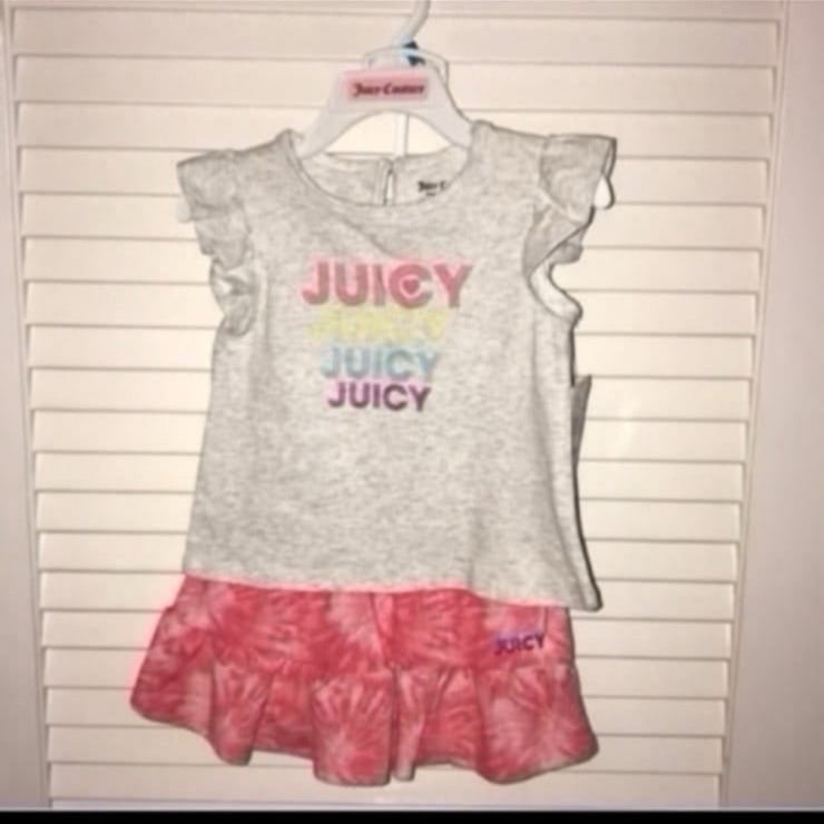 A NWT, Juicy Couture shirt and skort set, Size 24 months