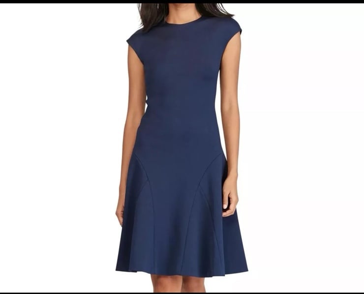 NWT Polo Ralph Lauren Ponte Fit & Flare Dress Women’s Size 2 In Cruise Navy