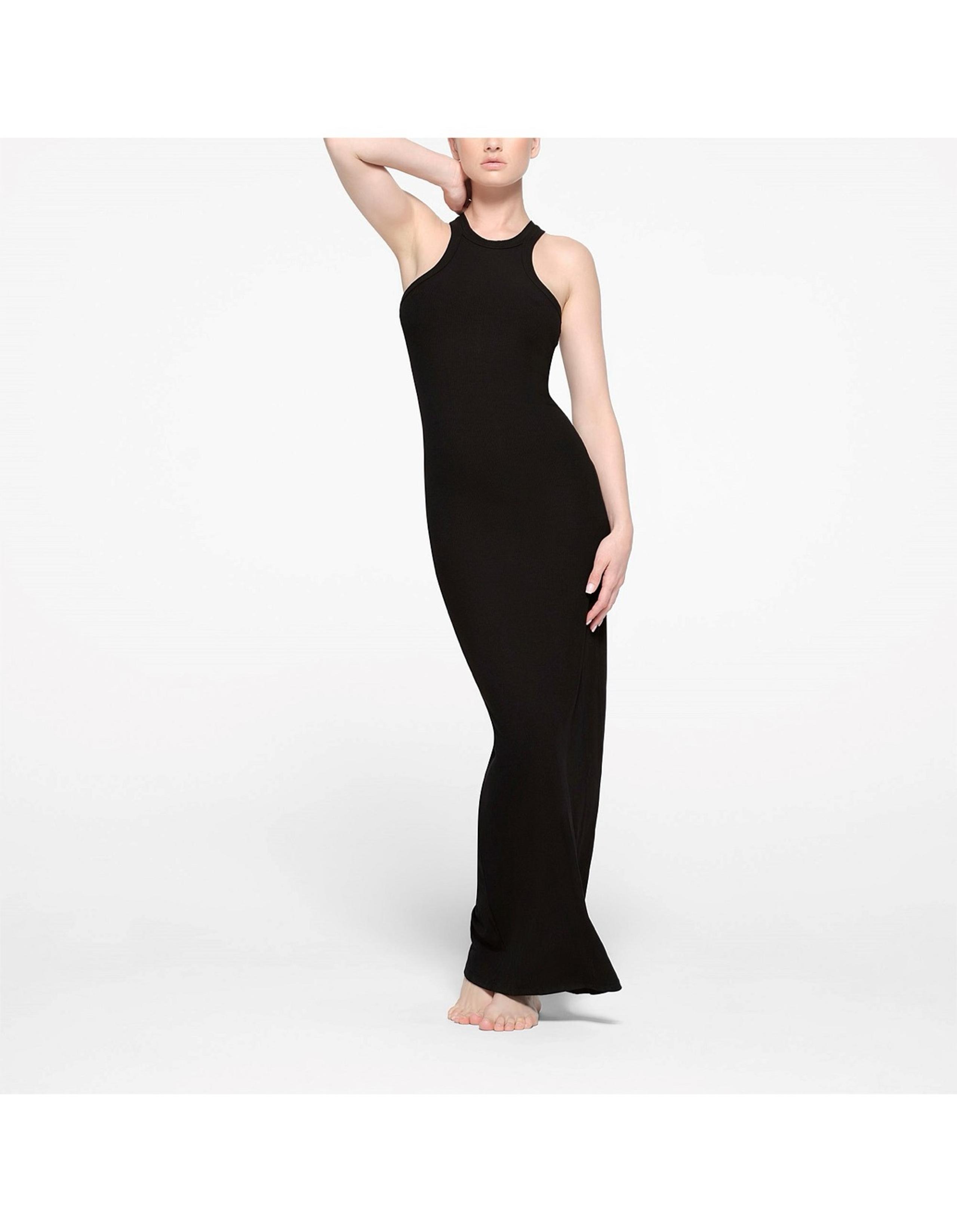 Skims Soft Lounge Long Tank Dress Onyx Size Small