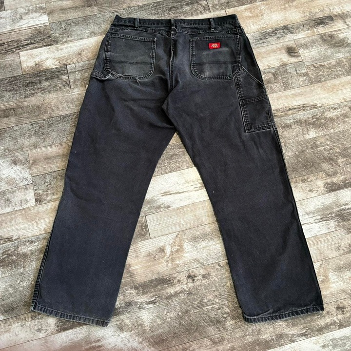 Vintage Y2K Sunfaded Thrashed Black Dickies Baggy Carpenter Work Pants