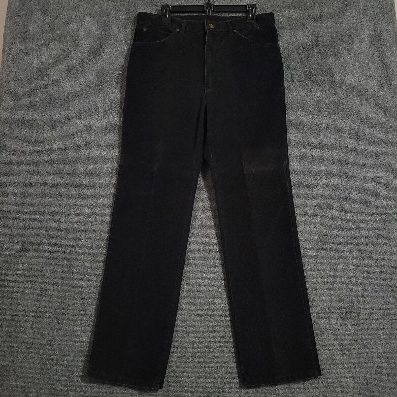 Vintage Lee Corduroy Pants Mens 36x32 (Fits 32x32) Black Straight Leg Made USA