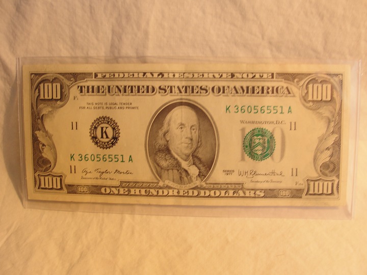 1977 U.S. 100 DOLLAR BILL (DALLAS TEXAS) FOR YOU COLLECTION