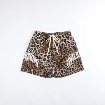 Wild Life Mesh Shorts in Leopard Print XL