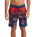 Burnside Mens Blue Red Tropical Board Shorts Pockets Swimwear Sz 32 NWT
