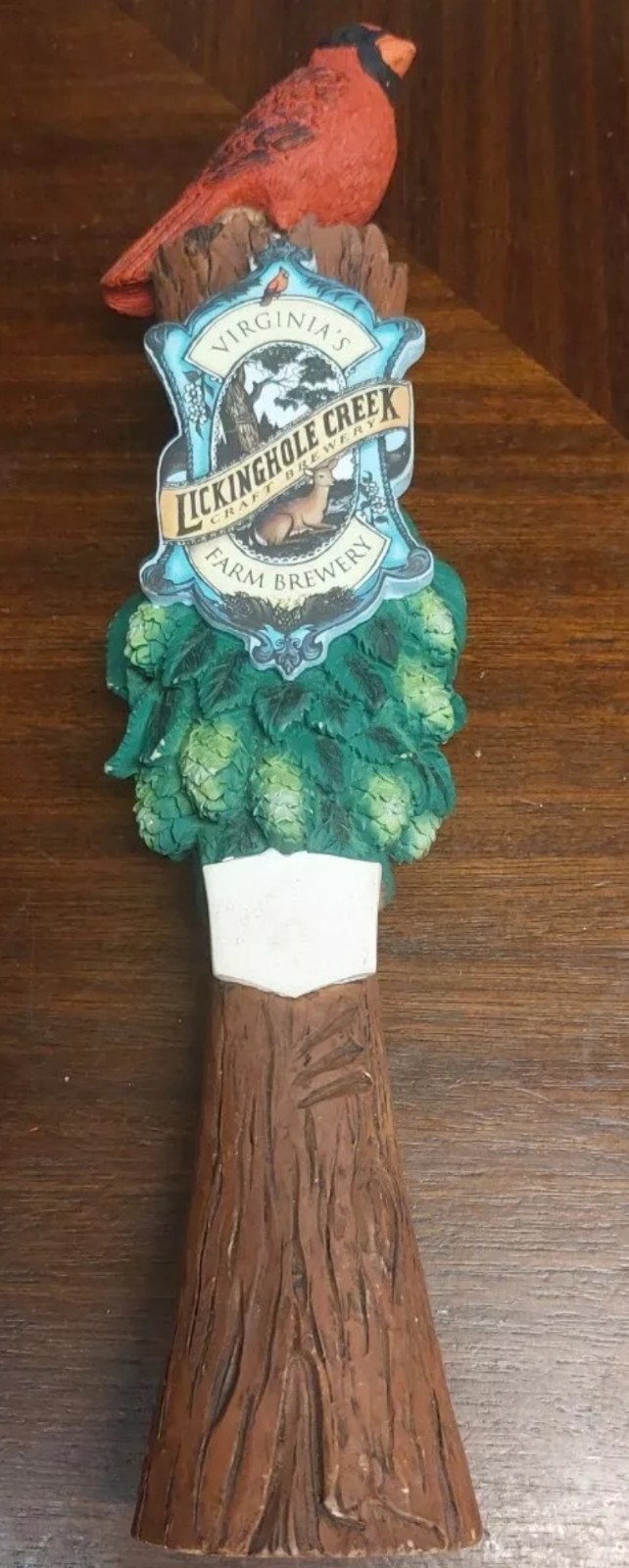 Beer Tap Handle Lickinghole Creek Figural Red Bird Tap Handle Rare virginia's