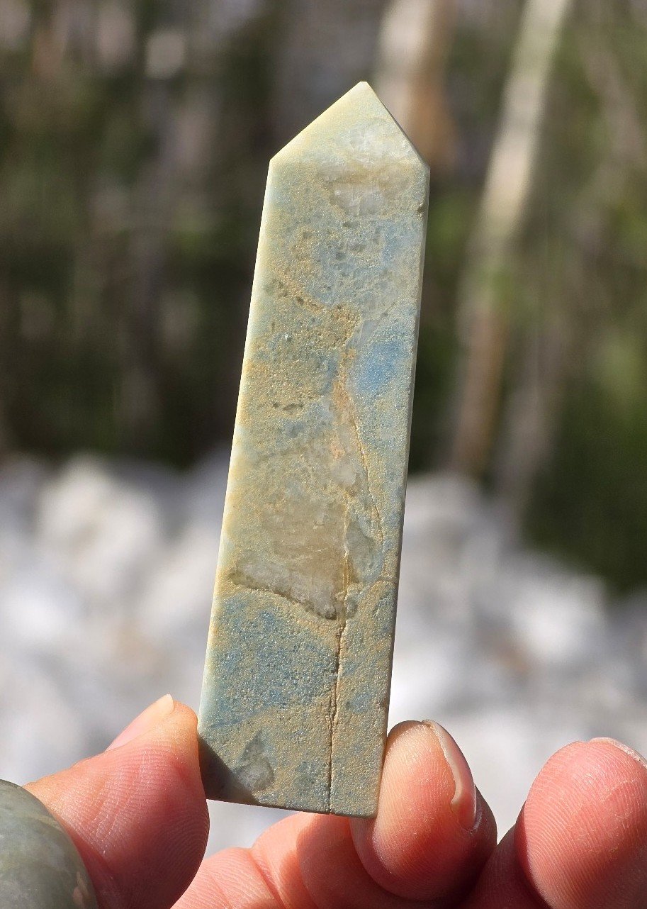 STUNNING Colors! RARE Blue Velvet Quartz/Dumortierite Shimmery Crystal Tower #2