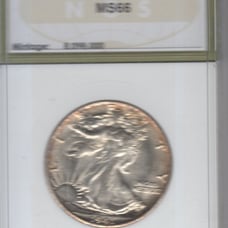 1941 S WALKING LIBERTY HALF DOLLAR NGS CERTIFIED MS66 DEEP FROSTY WHITE COIN