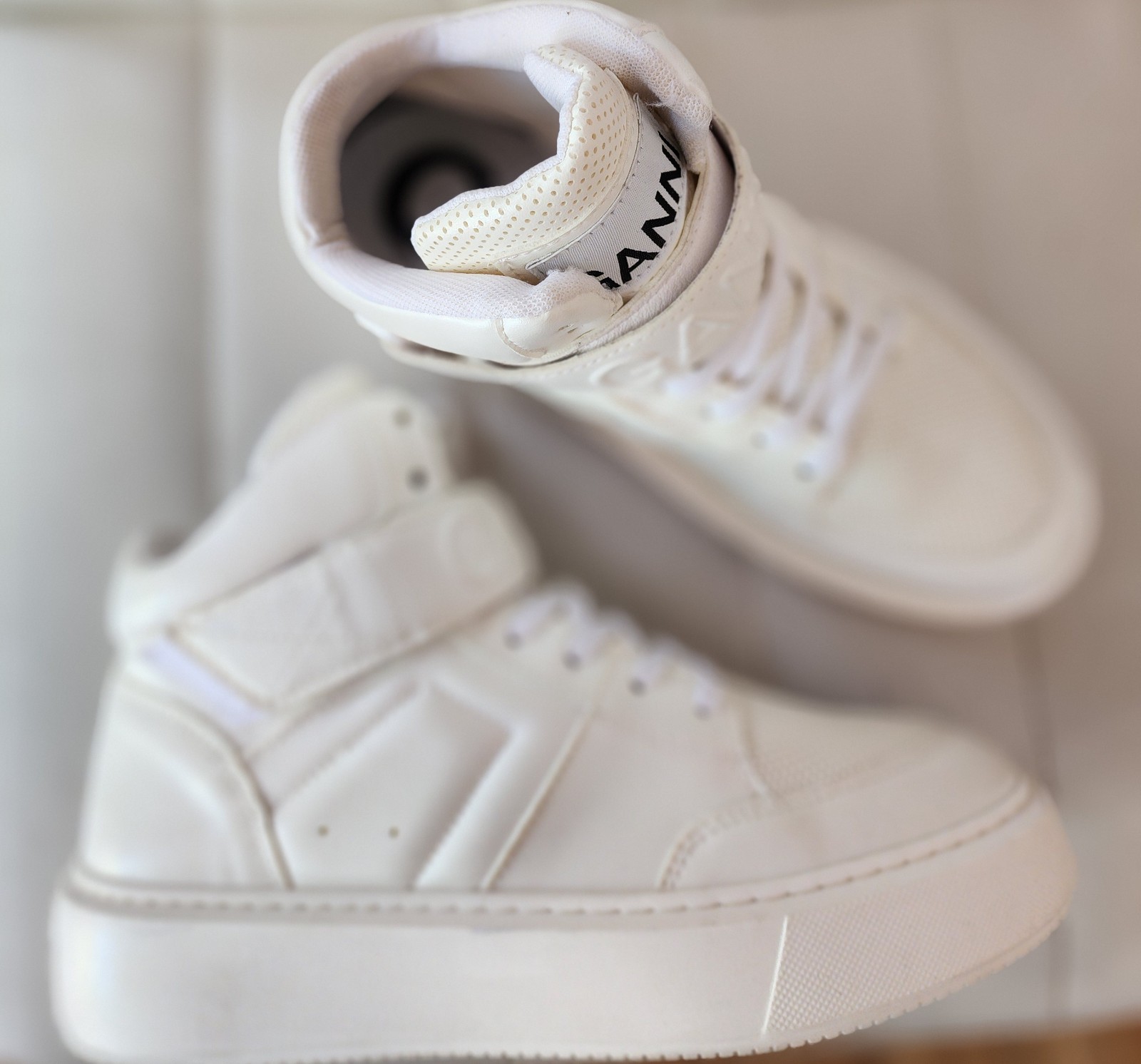 GANNI｜SNEAKERS (SPORTY MIX HIGH TOP SNEAKERS (S2026 135 Ganni Sporty Mix Cupsole High Top Sneaker White | BSTN Store