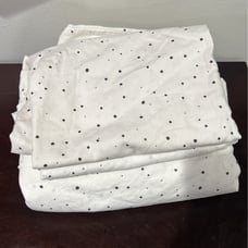 Girls Twin size duvet cover (black white spotted) and pillow case