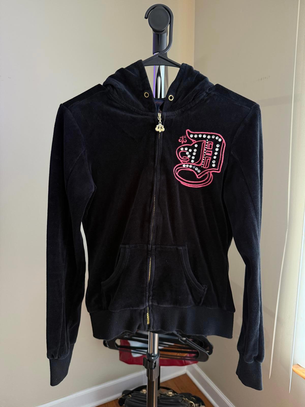 Y2k Black Dereon Women's Zip-Up Jacket Size Small