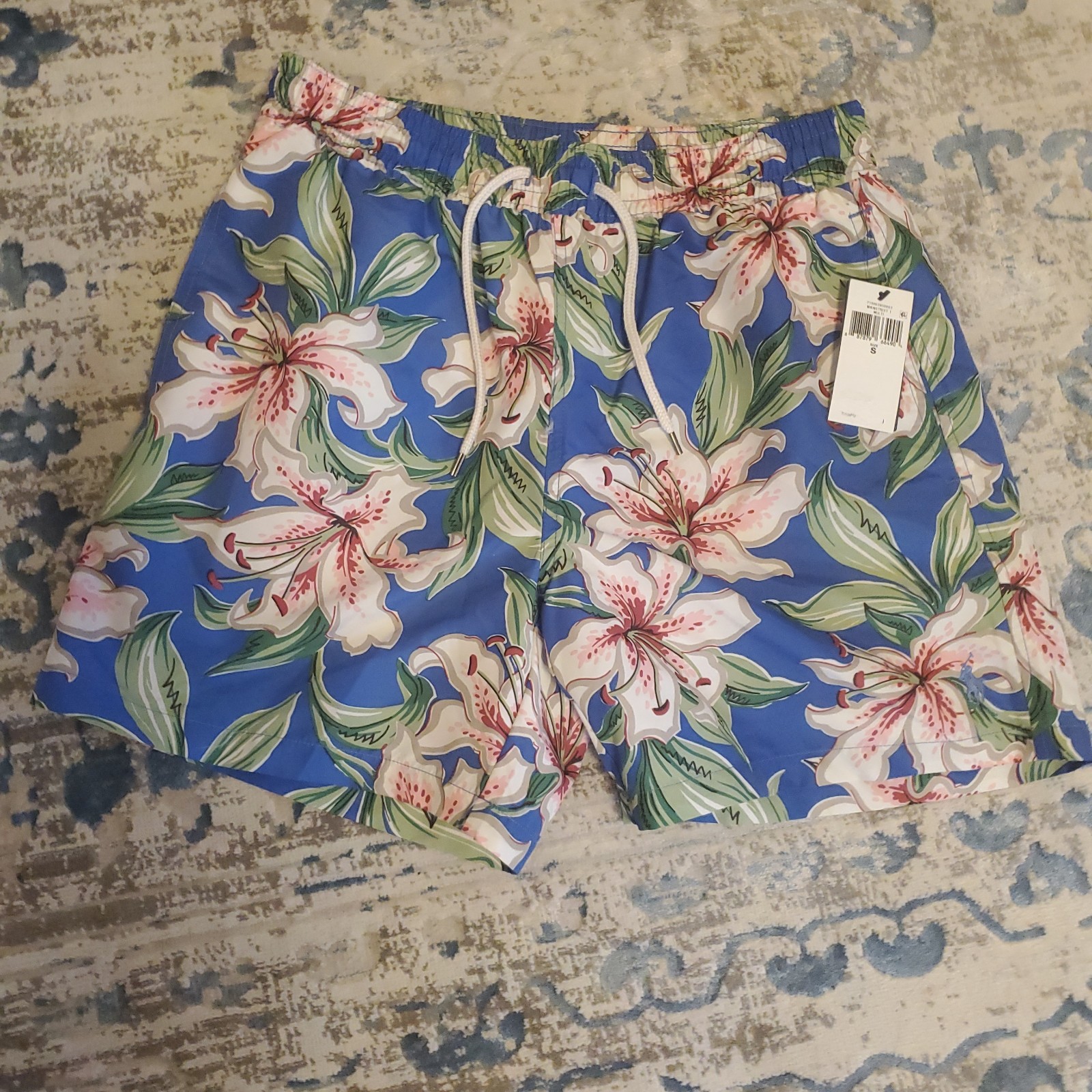 Polo Ralph Lauren Men's Multicolor Hibiscus Floral Traveler 5.5 Swim Trunks