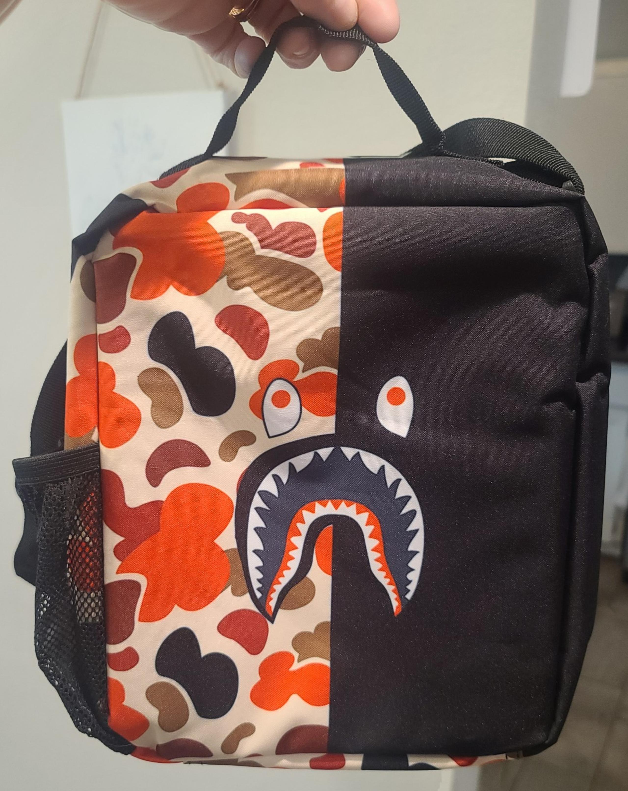 Bape camo shark insulated lunch bag