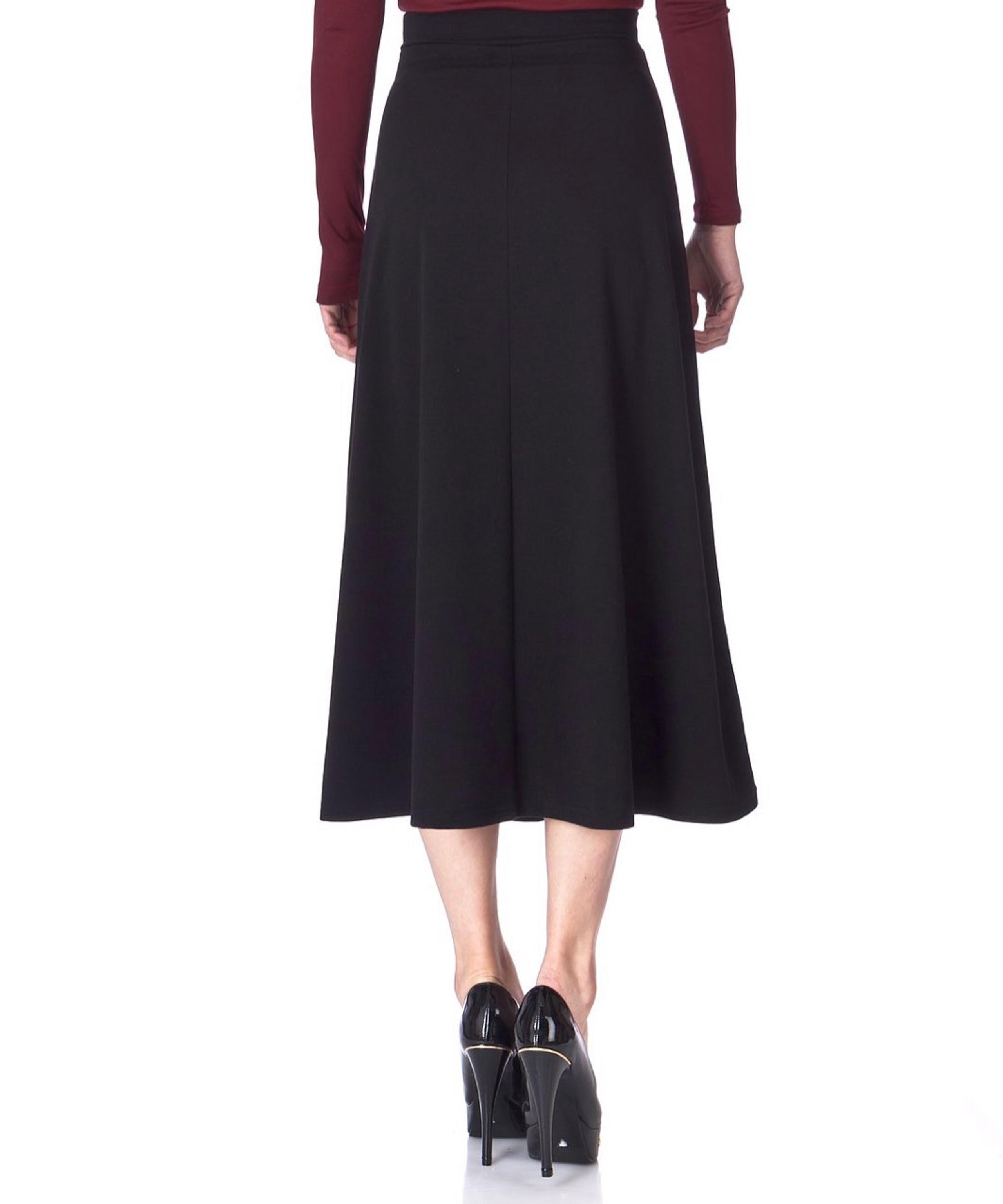 NWT Black A Line Flared Maxi Skirt Dressy Line SIGRID OLSEN Sz 8 RV $99