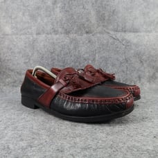 Johnston & Murphy Shoes Mens 10 Loafers Tassel Fringe Moccasin Leather Classic