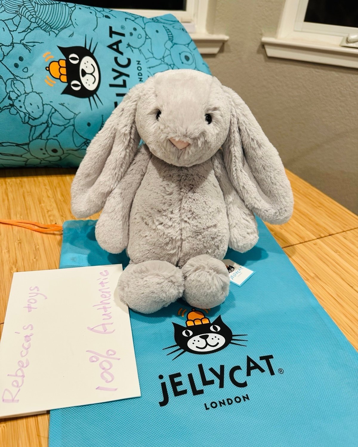 AUTHENTIC Jellycat Original Grey Bashful Bunny MEDIUM