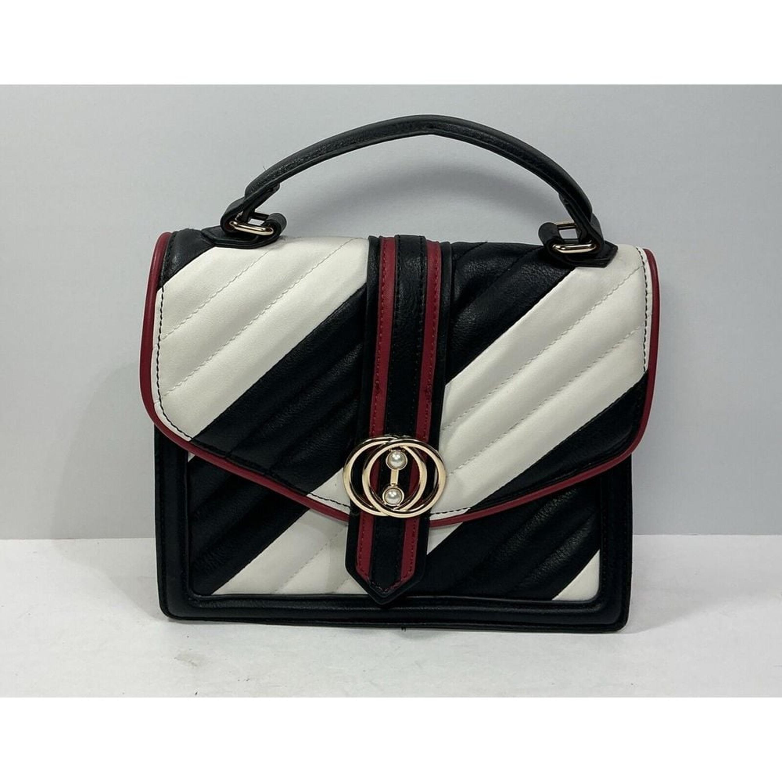 Aldo Womens HandBag Purse Retro Modern Black White Red Pocketbook