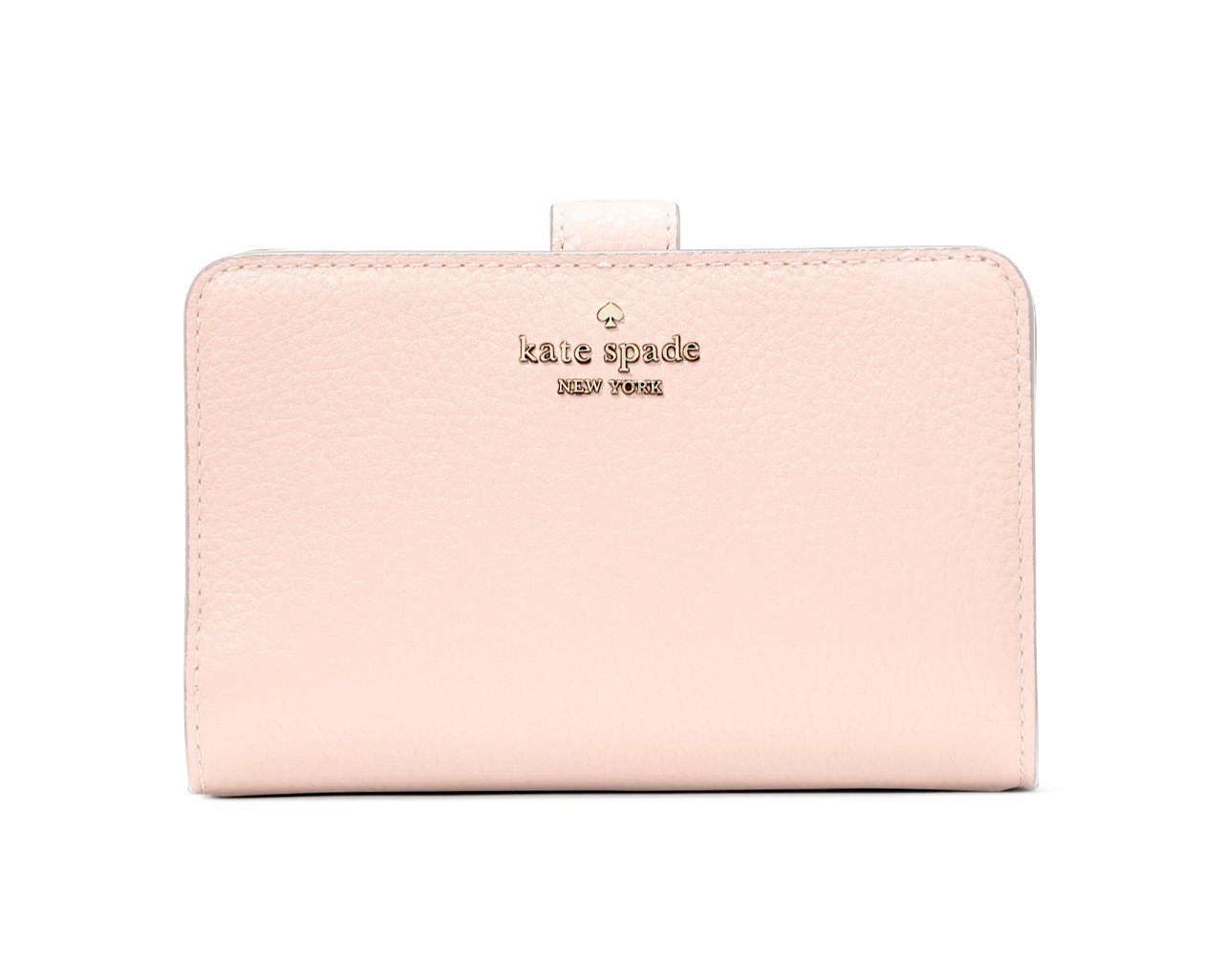 New Kate Spade Lena Medium Compact Bifold Wallet Pebble Leather Blush Cloud