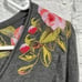 Johnny Was JWLA Grey Long Sleeve Floral Embroidered Gray Dress Size Small