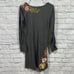 Johnny Was JWLA Grey Long Sleeve Floral Embroidered Gray Dress Size Small