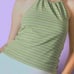 y2k tropical green halter top with white and black stripes