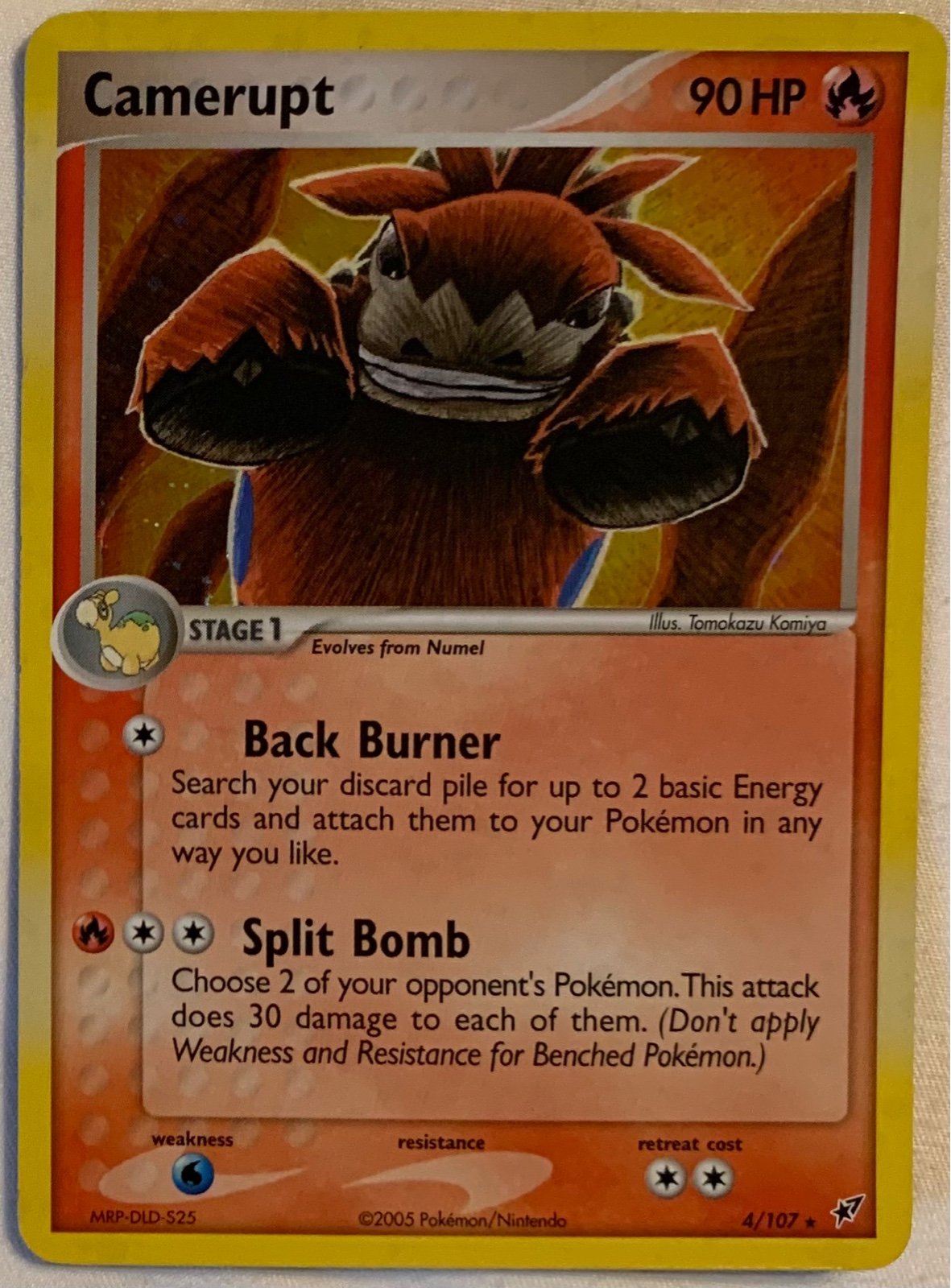 Camerupt Holographic Pokemon Card Fermi Bubbles Grading C-
