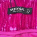 Nasty Gal Collection Hot Pink Velvety & Shimmer High Waisted Wide Leg Pants Sz 4