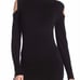 Love Token Gray Cold Shoulder Turtleneck Cashmere Blend Sweater, Size S