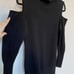 Love Token Gray Cold Shoulder Turtleneck Cashmere Blend Sweater, Size S