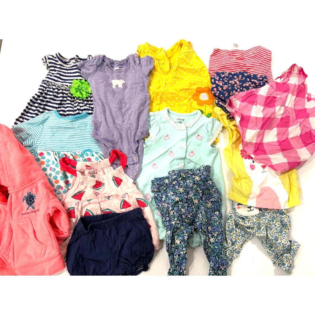 14 Piece Baby Girl Mixed Oufits Size 6 Months