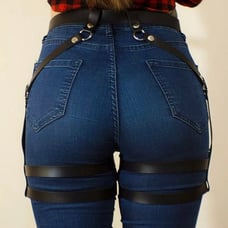 Leather Body Harness WaistThigh Lingerie