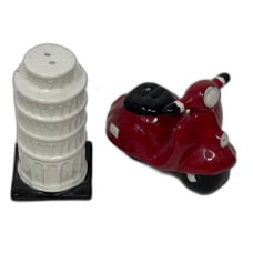 World Market Salt and Pepper Shakers Scooter and Leaning Tower Pisa