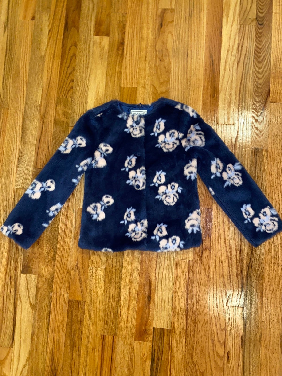 Janie and Jack floral fur coat